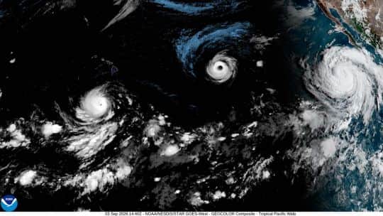 Tres ciclones avanzan en simultáneo sobre el océano Pacífico por el fenómeno El Niño