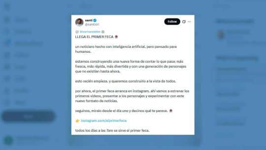 Polemica por un noticiero hecho con IA: los usuarios criticaron los subtítulos y la calidad
