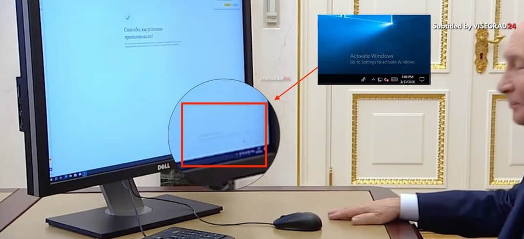 Putin apareció usando un Windows sin activar. Es el recordatorio de que Microsoft lleva años dejándonos usar Windows prácticamente gratis