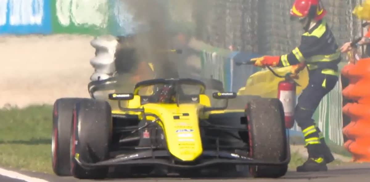 Dramático final: Dürksen ganó en Monza y su auto se prendió fuego apenas terminó la carrera