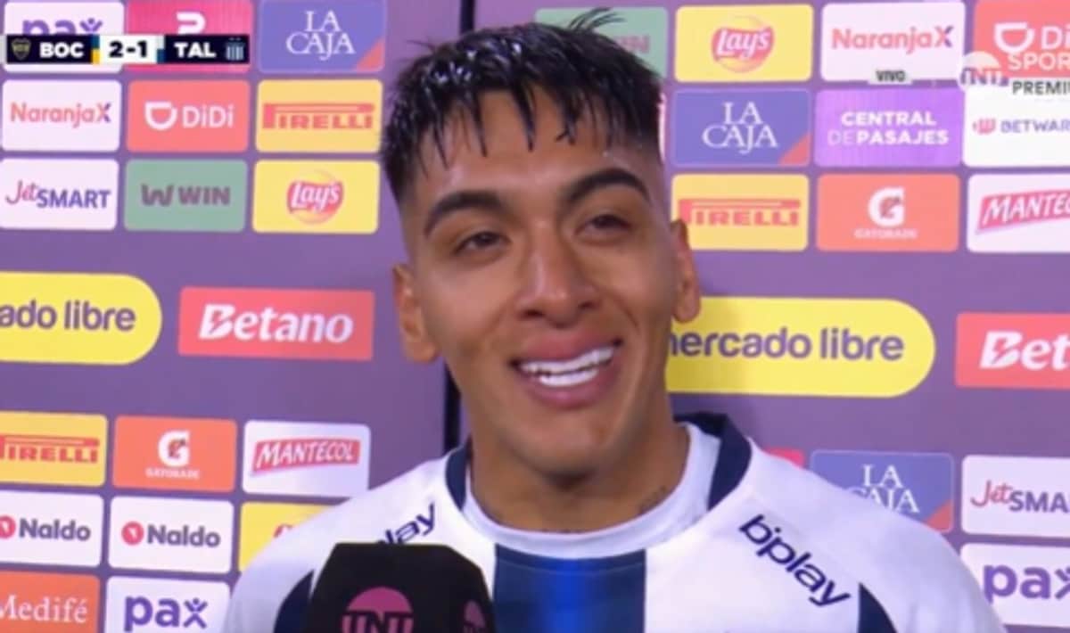Galarza, sonriente tras la derrota de Talleres: “Contento por el gol en esta hermosa cancha"