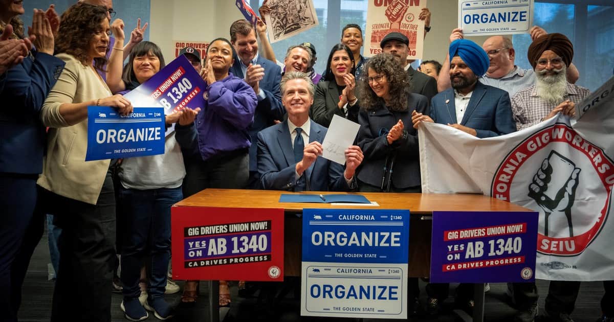 Ya entró en vigor: la ley de Newsom que impulsa al mayor sindicato de conductores de apps del mundo