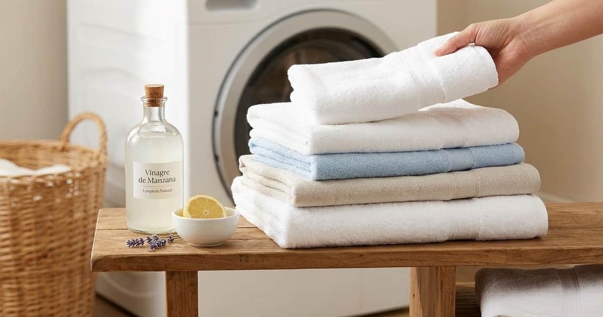 Expertas de limpieza coinciden en un truco para quitar el mal olor: "Remoja las toallas en vinagre blanco destilado durante tres minutos antes de meterlas en la lavadora"