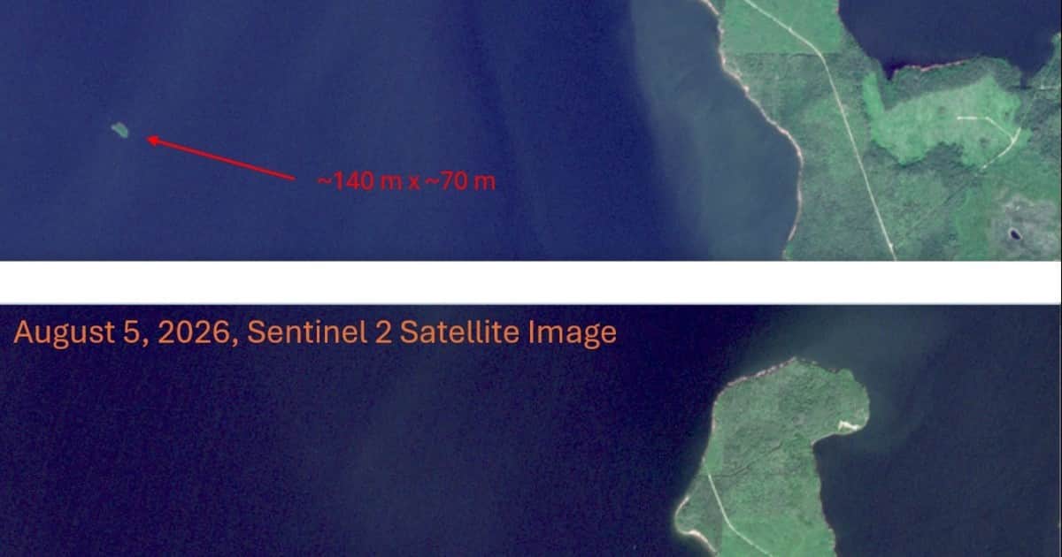 La Isla Fantasma se desplaza a la deriva por un gran lago canadiense y desaparece