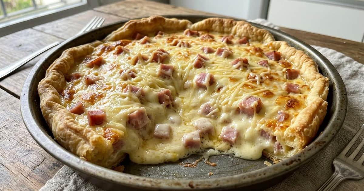 Tarta de jamón y queso cremosa
