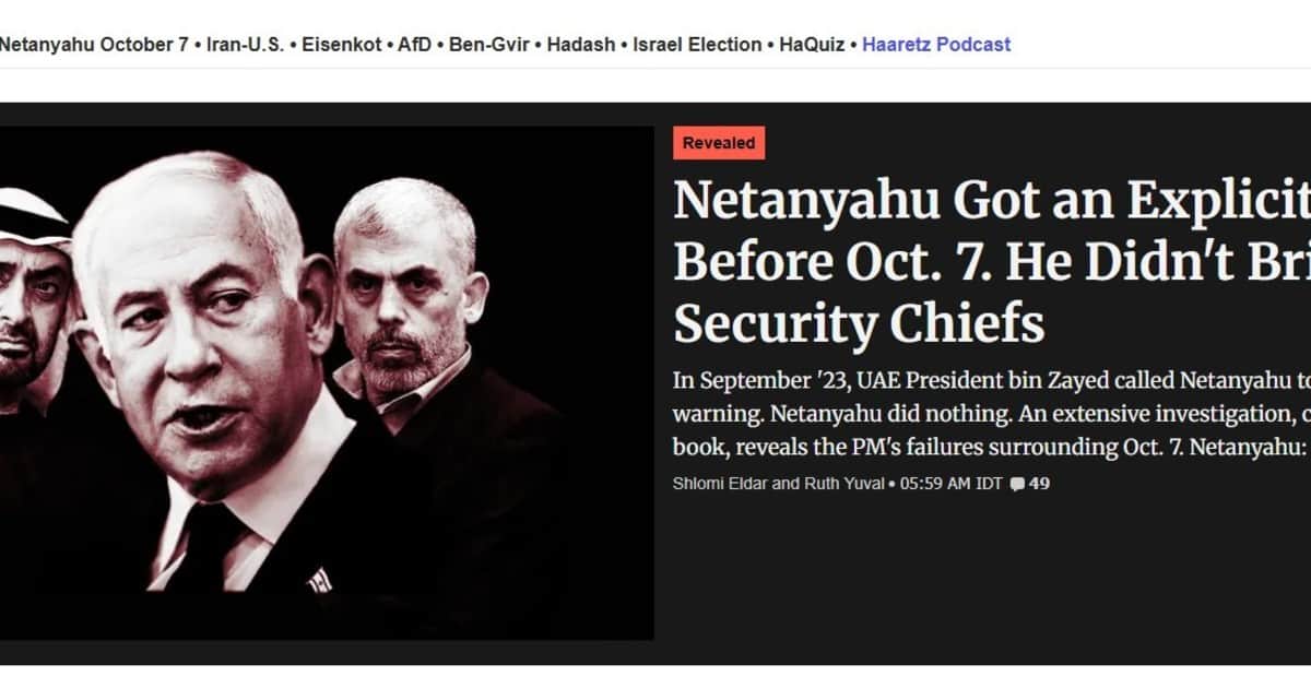 Afirman que Emiratos avisó personalmente a Netanyahu sobre el ataque de Hamas diez días antes: el premier dice que es mentira