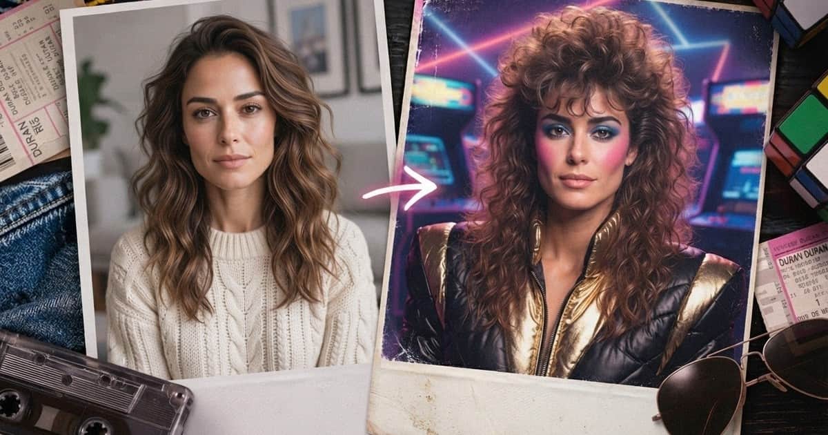 IA fotos años 80: cómo hacer el trend viral que transforma tu foto y el prompt para que no te cambie la cara