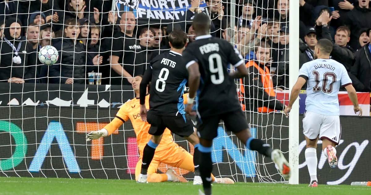 Emiliano Buendía marcó uno de los primeros goles de la Champions League, para que Aston Villa le gane al Brujas