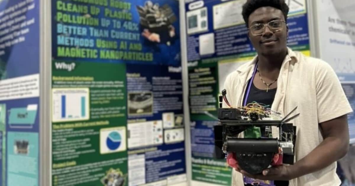 A los 17 años diseñó un robot que detecta y elimina el plástico del agua para combatir la contaminación y proteger la flora y fauna