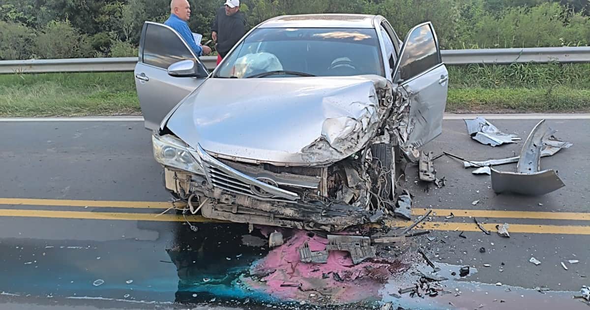 El diputado Aldo Leiva sufrió un violento accidente en Chaco: chocó con un camión y el frente de su auto quedó destruido