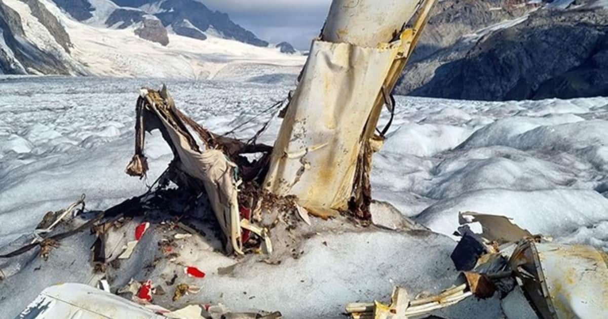El deshielo de un glaciar suizo descubrió los restos de un avión estrellado en 1963