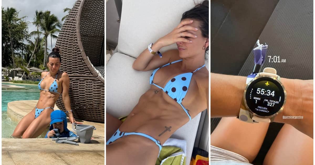 Las vacaciones de Sol Pérez en el Caribe: postales en familia, mucho gimnasio y siestas con su hijo, Marco