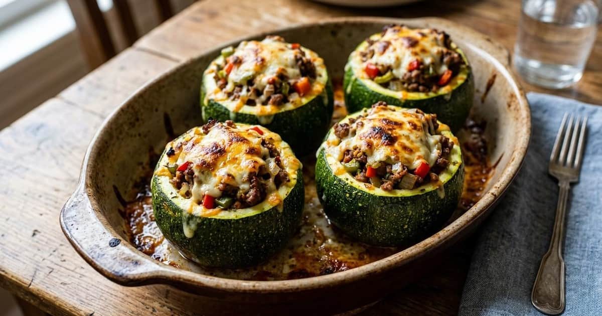 Zapallitos rellenos de carne picada fáciles y sin harina