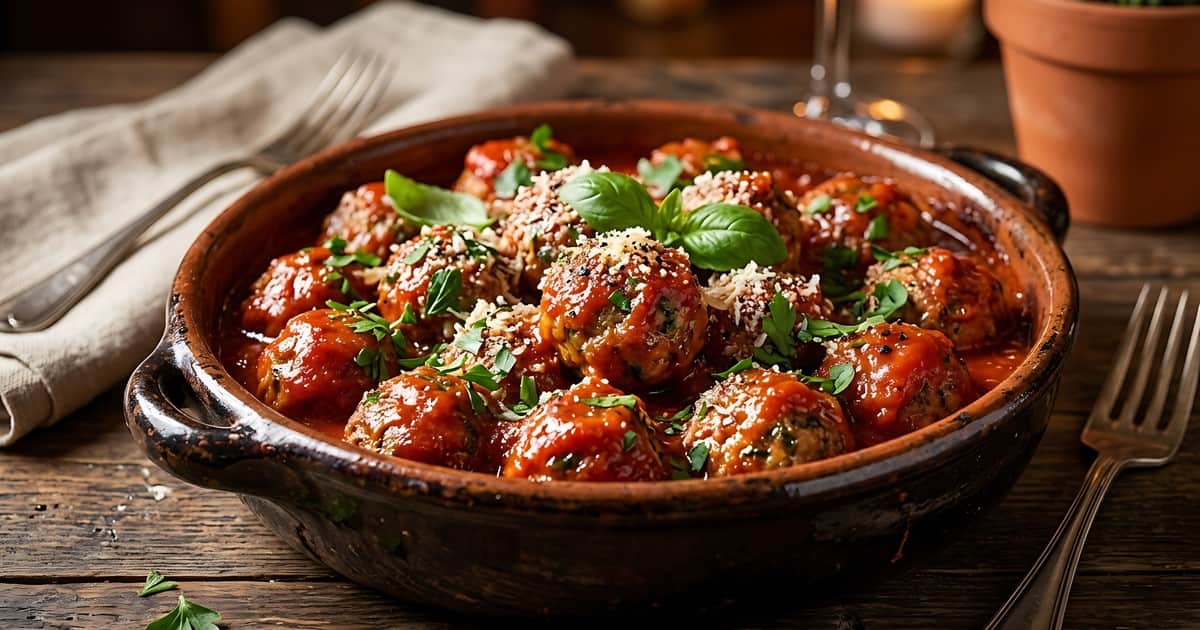 Albóndigas con salsa de tomate sin harina ni pan rallado