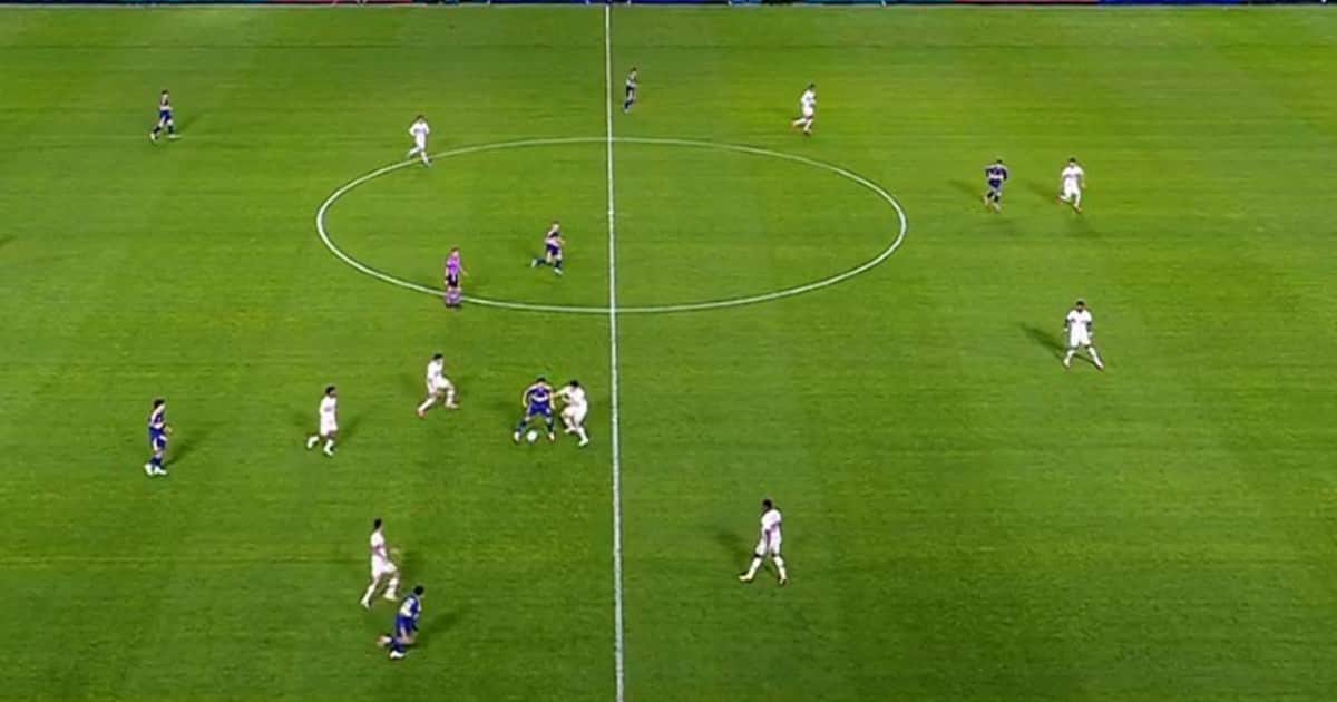 Video: el lujo de Paredes en la previa del gol de Merentiel contra San Pablo