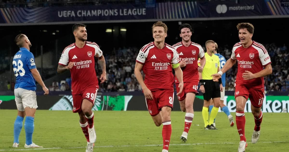 Arsenal pisó fuerte en Nápoles: golazo de Martin Ødegaard y triunfo 1-0 por Champions League