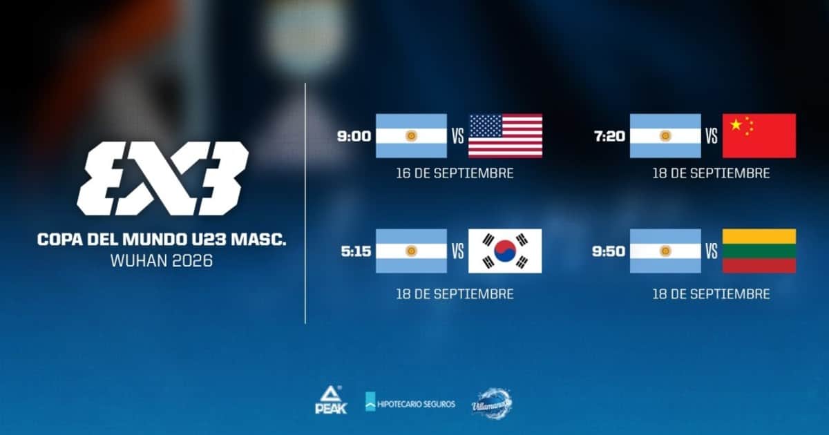 Argentina ya conoce su fixture para la Copa del Mundo U23 de 3x3
