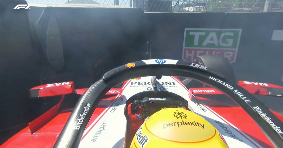 Video: el choque de Lewis Hamilton en la FP3 del GP de Madrid