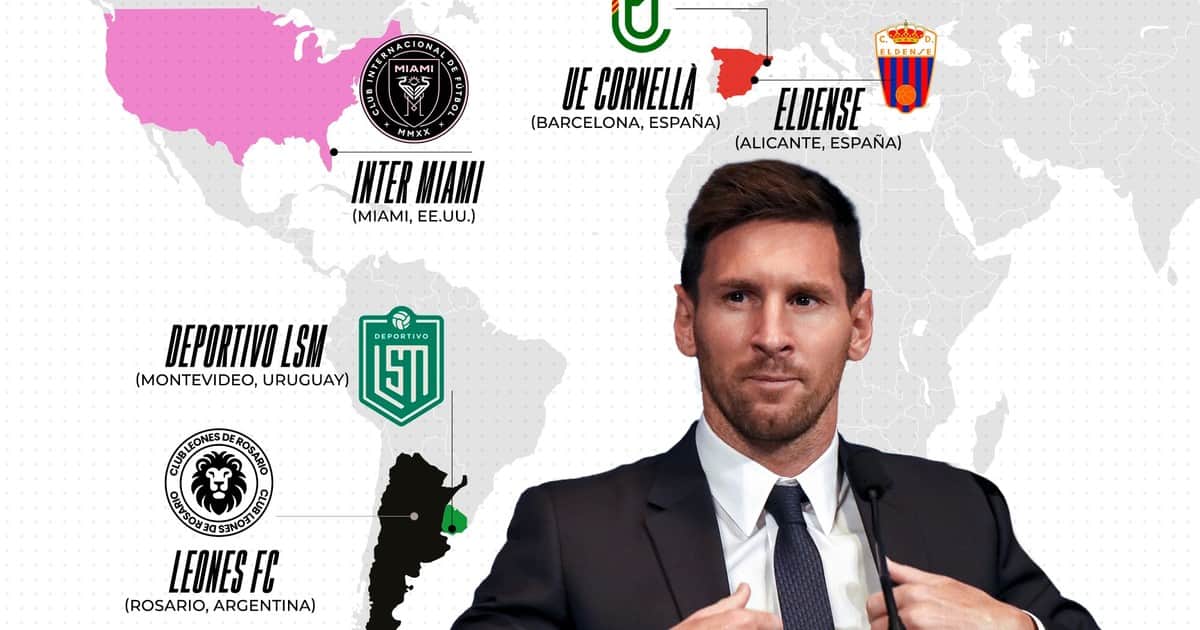 El mapa de los clubes de Lionel Messi con la compra de Eldense