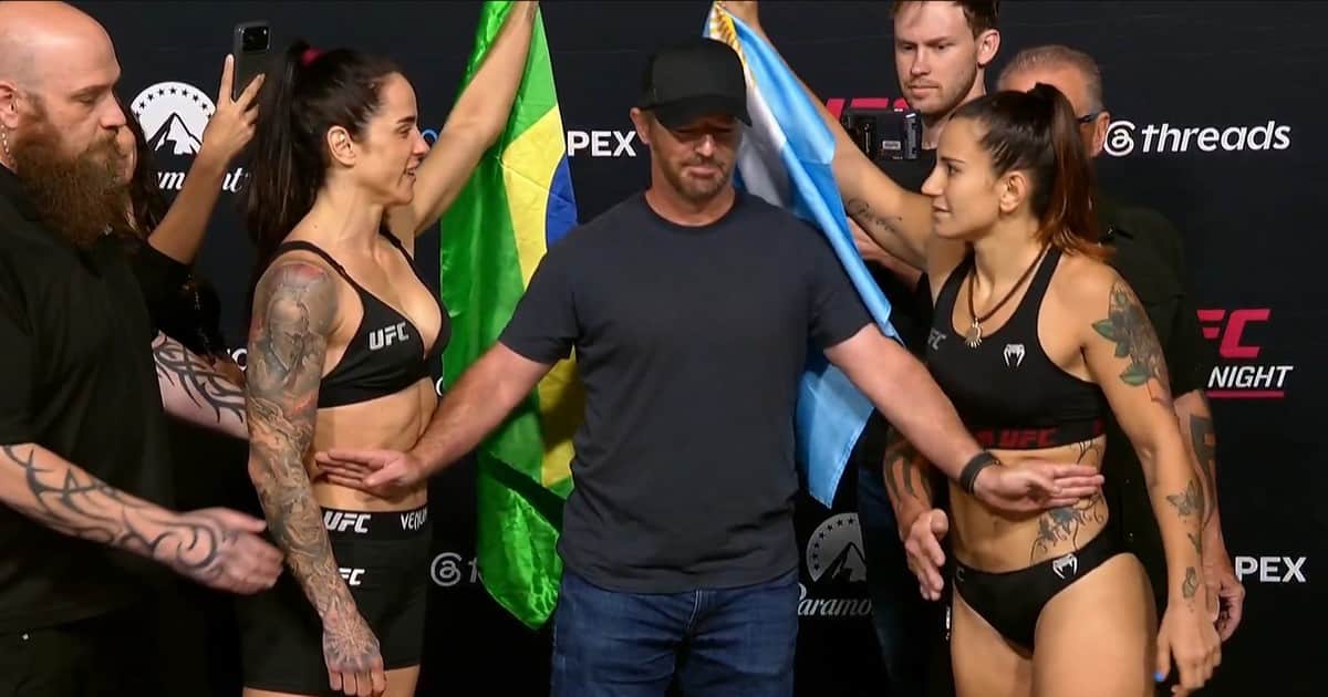 El picantísimo cara a cara entre Ailín Pérez y Dumont: la brasileña le tiró preservativos y dólares a la argentina antes de la pelea por UFC