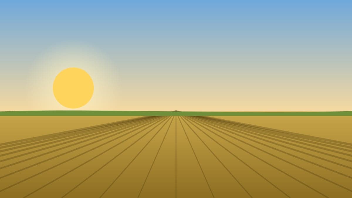 Ilustración de un campo sembrado