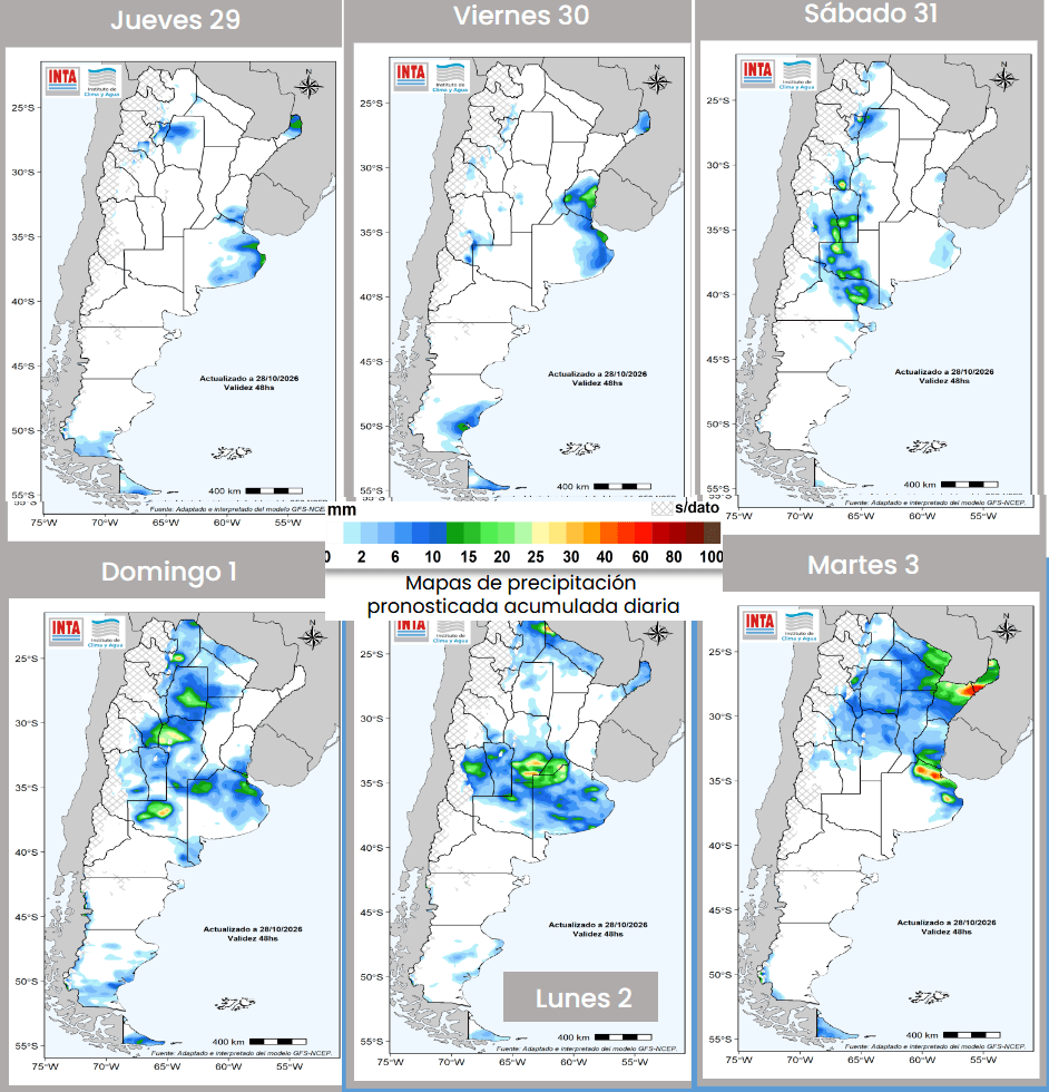 Se vienen algunas tormentas intensas, pero luego el pronóstico muestra un corte abrupto de las lluvias.