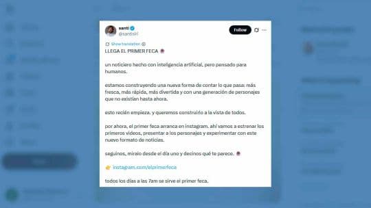 Polemica por un noticiero hecho con IA: los usuarios criticaron los subtítulos y la calidad
