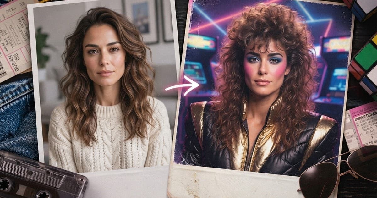 IA fotos años 80: cómo hacer el trend viral que transforma tu foto y el prompt para que no te cambie la cara
