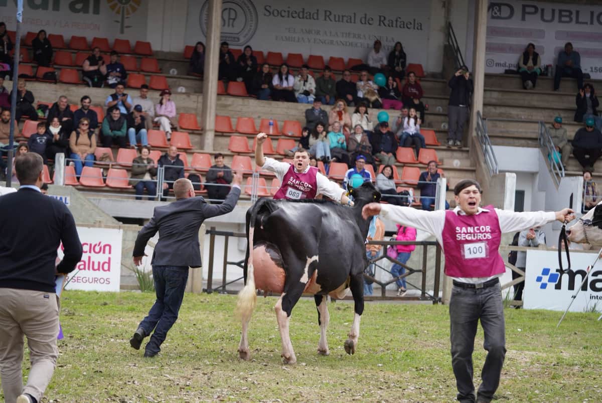 Los primos Bruno y Nazareno Miretti van creciendo entre premios mientras aprenden el trabajo de los mejores criadores de la raza lechera Holando Argentino