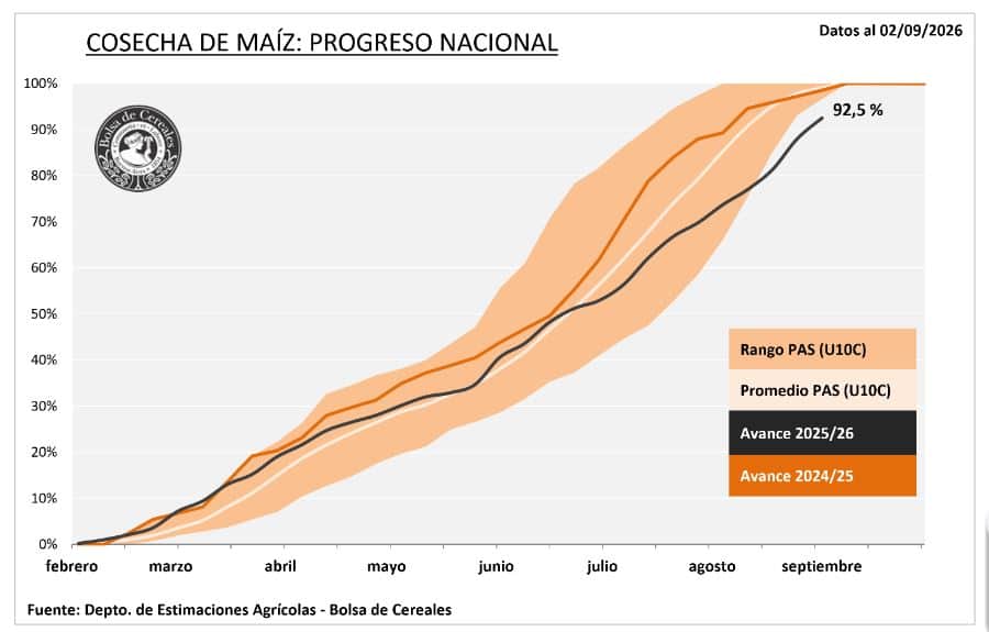 Empalme inédito: Empezó la siembra de maíz 2026/27 y faltan cosechar 4,5 millones de toneladas de la campaña 2025/26