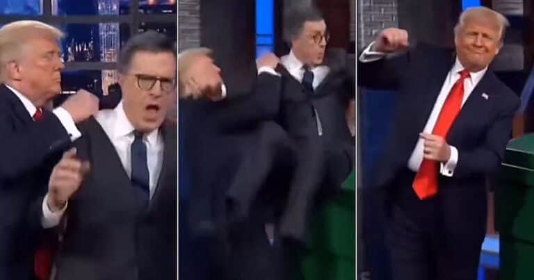 Donald Trump publicó un video hecho con inteligencia artificial en el que tira a la basura a Stephen Colbert
