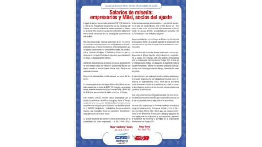 Centrales sindicales rechazan oferta por salario mínimo