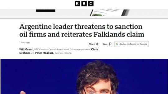 Qué dijo la prensa británica sobre el discurso de Milei sobre Malvinas
