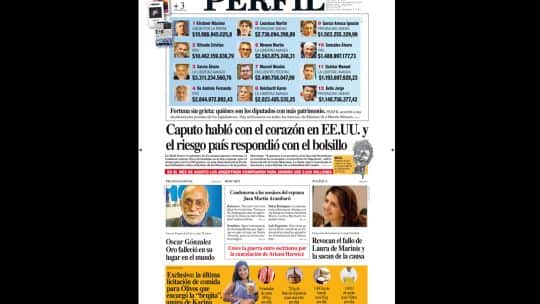 La tapa del Diario PERFIL del sábado 26 de septiembre de 2026