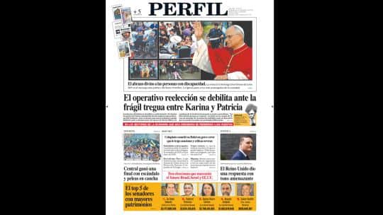 La tapa del Diario PERFIL del domingo 27 de septiembre de 2026