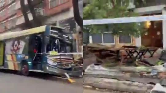 Un colectivo perdió el control en Palermo, se y se subió a la vereda: dos mujeres fueron hospitalizadas