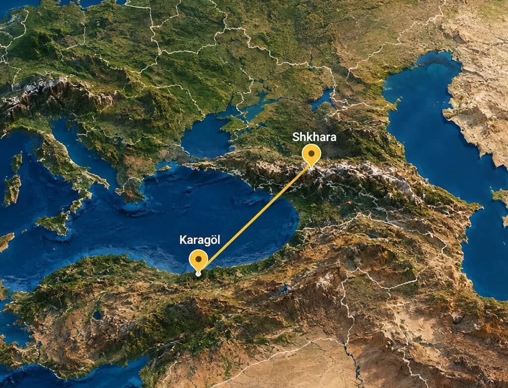 La "línea de visión" más larga de todo el planeta: una fotografía real de Turquía vista a 500 kilómetros desde el Cáucaso