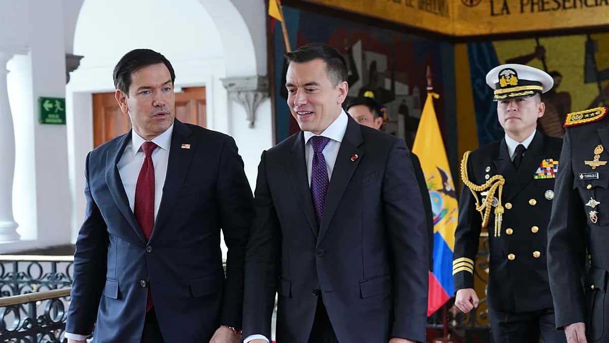 Rubio refuerza en Ecuador la alianza de EE.UU. con Noboa contra el narcotráfico