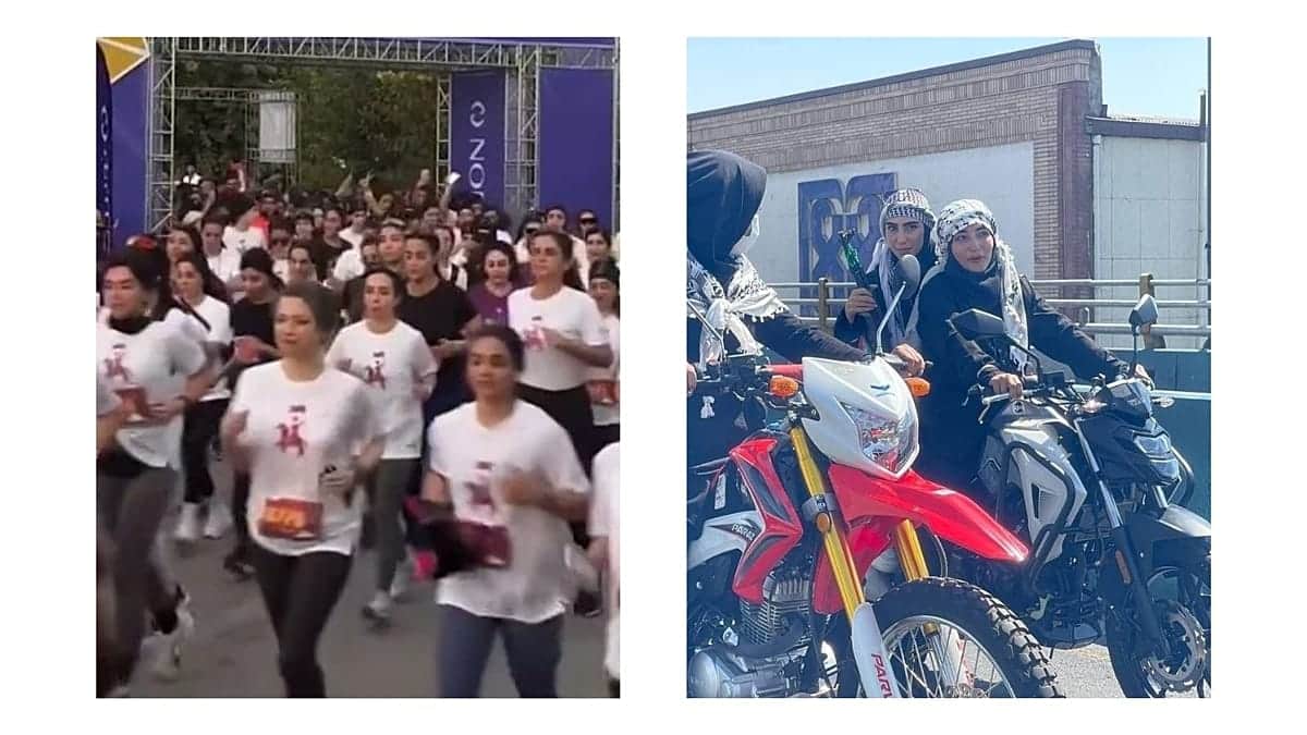 Contrastes en Teherán: Mujeres sin velo en un maratón junto al desfile militar del régimen