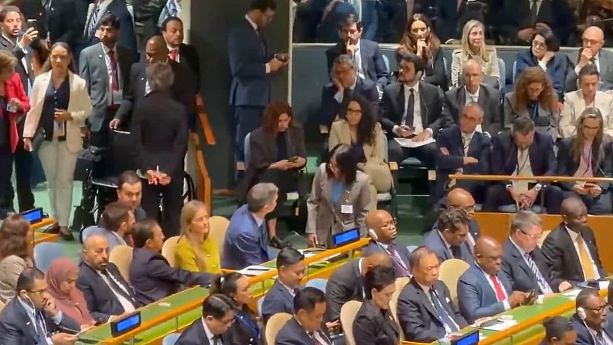 VÍDEO: Así fue el inesperado encuentro entre Delcy Rodríguez y Pedro Sánchez en la ONU
