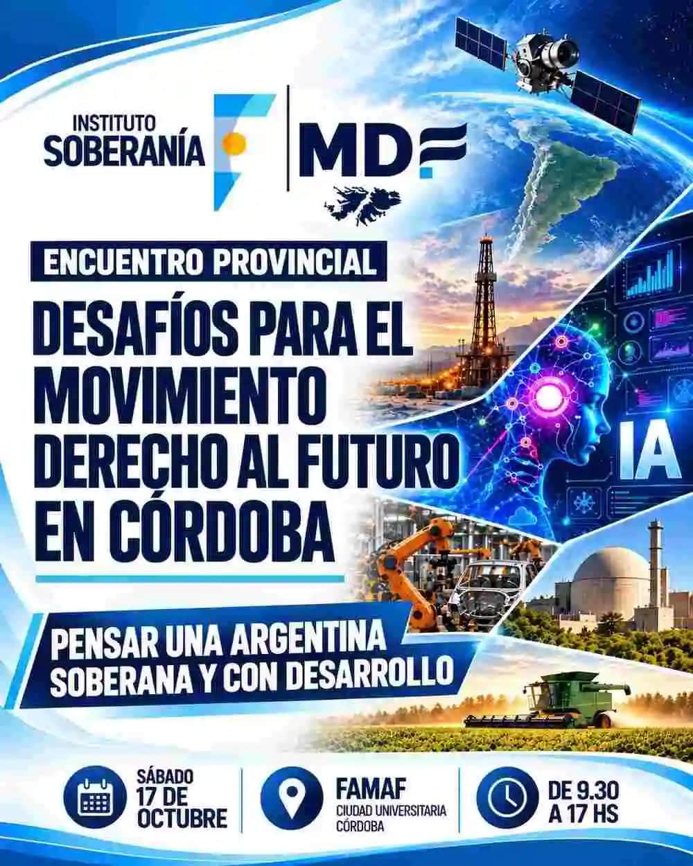 El Movimiento Derecho al Futuro tendrá un encuentro provincial en Córdoba con la mirada puesta en 2027