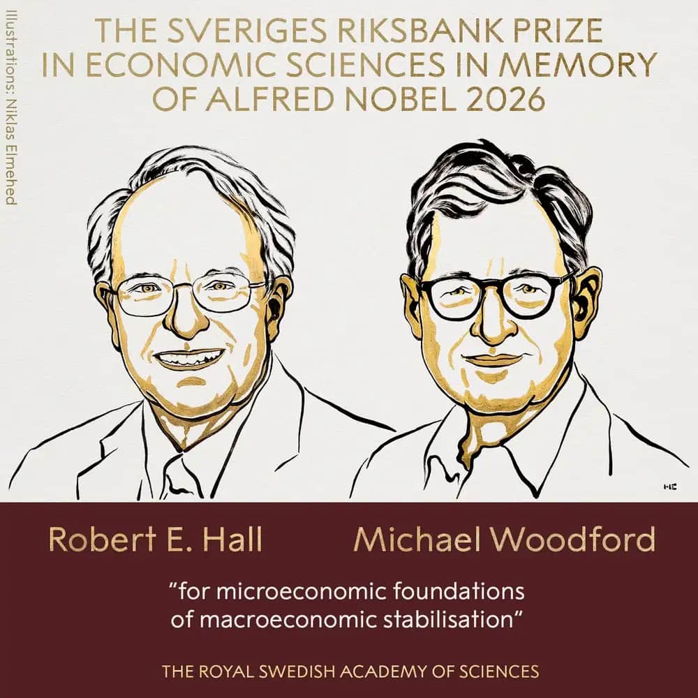 Robert E. Hall y Michael Woodford ganaron el Nobel de Economía 2026