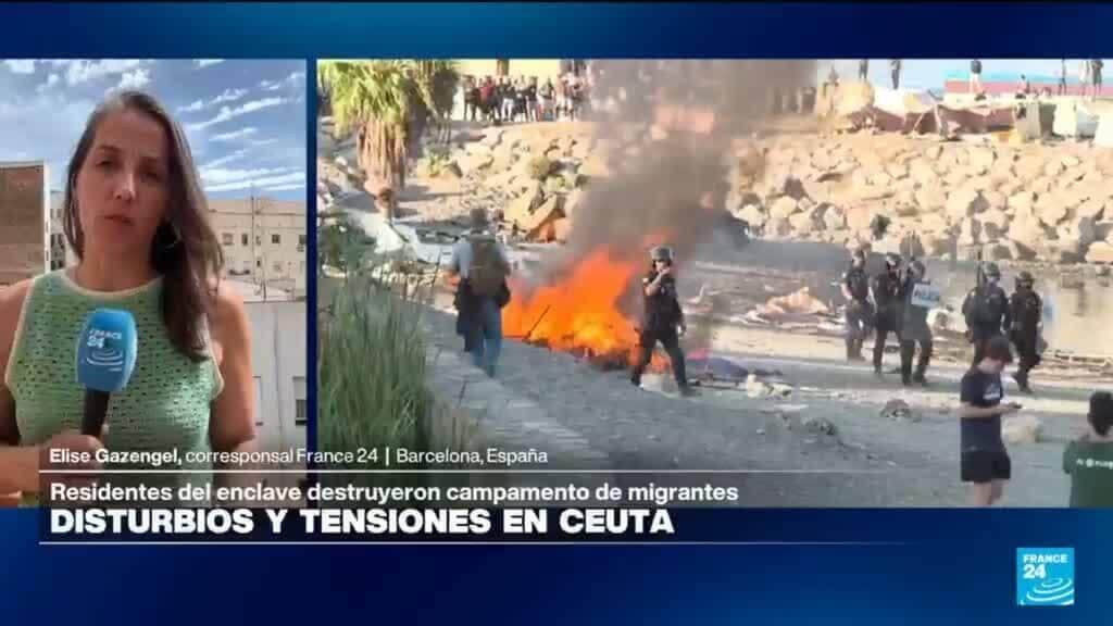 Manifestantes radicales impiden en Ceuta el paso de la Cruz Roja hacia migrantes