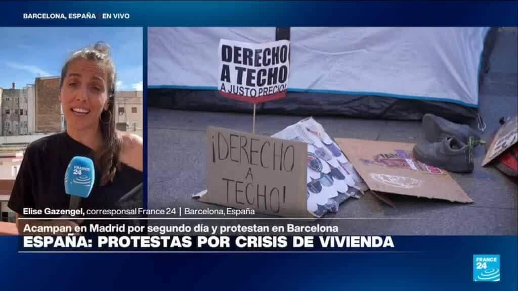 Activistas protestan en España y exigen a Sánchez el "decreto Maricarmen" por la vivienda