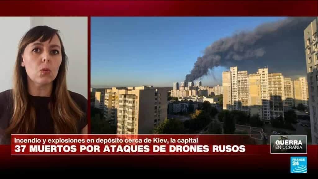 Informe desde Kiev: ataque ruso con drones provoca incendio y explosiones, reportan varios muertos