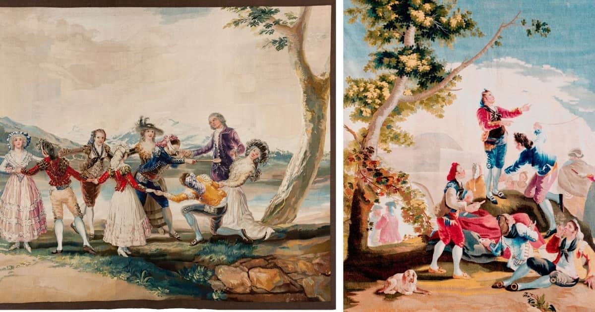Dos tapices de Goya llegaron por primera vez a la Argentina y se exhibirán en el Bellas Artes