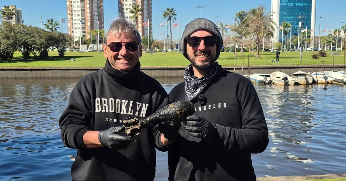 Pescaban con un imán en el Tigre y encontraron un proyectil de 1946