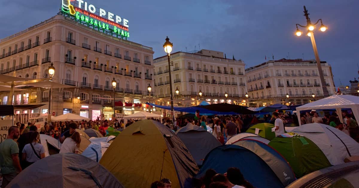 “O cae el rentismo o cae el gobierno”: el acampe de Madrid exige a Pedro Sánchez que proteja a los inquilinos de los desalojos