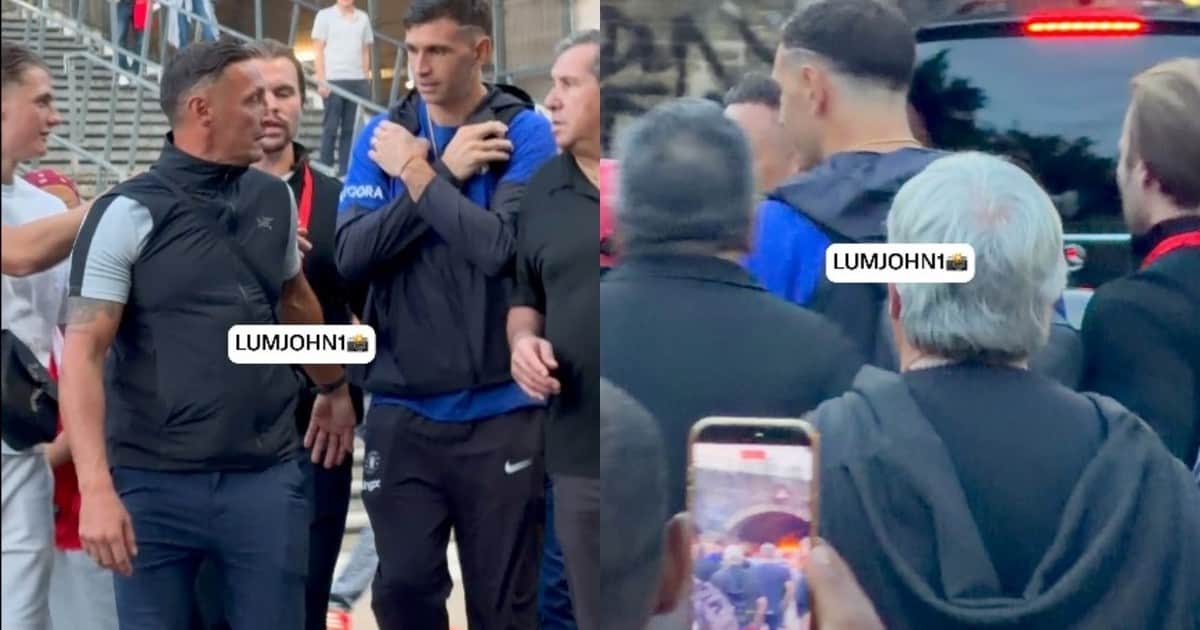 Video: el Dibu Martínez se fue a pie en medio de los hinchas tras el clásico ante el Arsenal