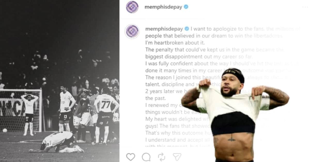El dolido pedido de disculpas de Memphis Depay por el penal errado frente a Estudiantes: "Tengo el corazón roto..."